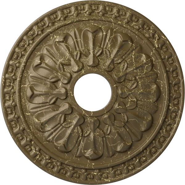 Ekena Millwork Warsaw Medallion (Canopies up to 3 1/2"), 18"OD x 3 1/2"ID x 1 3/8"P, Mississippi Mud Crackle CM18WAMMC - main